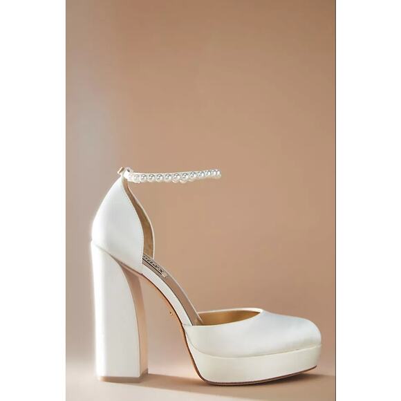 Anthropologie Badgley Mischka Felixa Ankle Strap Platform Heels Size 10 - Picture 2 of 13